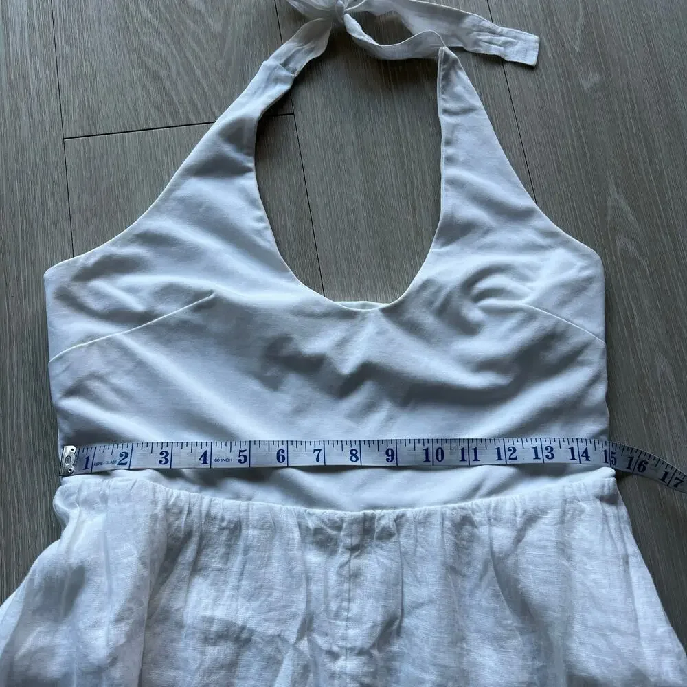 J Crew Mixy Halter Neck Dress Medium White CL648